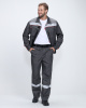 Костюм Флофт-1 Премиум СОП (тк.Смесовая,240) брюки, т.серый/серый/красный