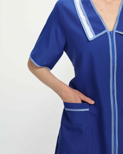 Халат женский Лена (тк.Габардин,160), васильковый