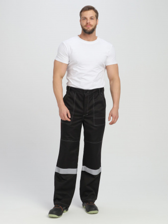 Костюм Вивантек-1 СОП К. (тк.Смесовая МВО,240) брюки, черный/оранжевый