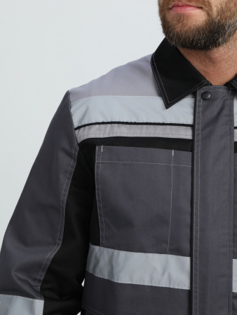 Костюм Вивантек-1 СОП К. (тк.Смесовая МВО,240) брюки, т.серый/черный/св.серый