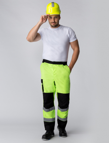 Костюм сигнальный (тк.Балтекс,210) брюки, лимонный/черный