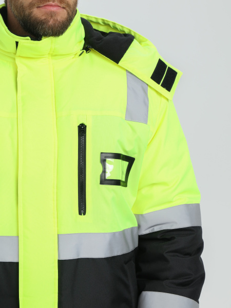 Костюм зимний сигнальный ProfLineSpecialist (тк.Оксфорд PU) брюки, желтый/черный