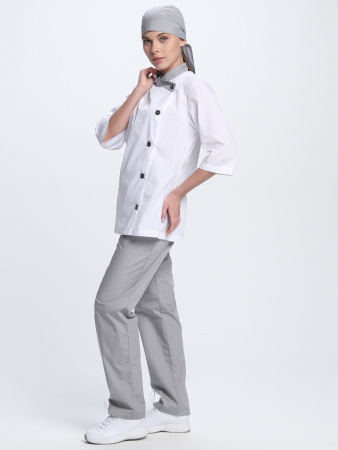 Костюм женский Катя (тк.Смесовая,120), серый/белый