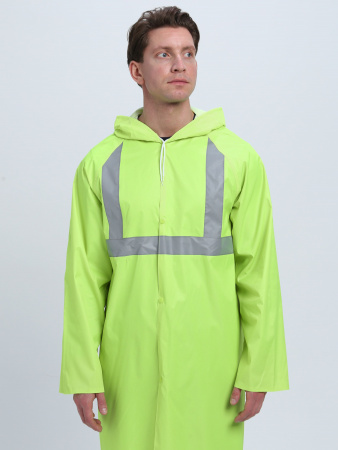 Плащ влагозащитный сигнальный ProfLineBase СОП (ПВХ,180), желтый