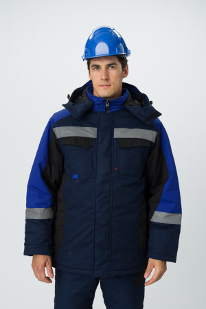 Костюм зимний Вектрон-2 СОП (тк.Смесовая,240) п/к, т.синий/черный/васильковый