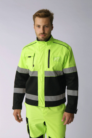 Костюм сигнальный (тк.Балтекс,210) брюки, лимонный/черный