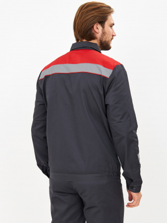 Костюм Лигор-2 Премиум СОП К. (тк.Смесовая,240) п/к, т.серый/красный