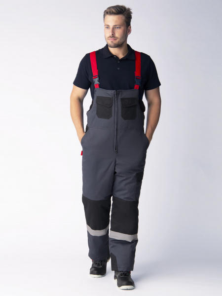 Костюм зимний Вектрон-2 СОП У. (тк.Смесовая,240) п/к, серый/черный/красный