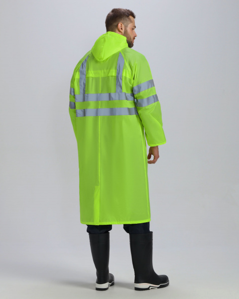 Плащ влагозащитный сигнальный ProfLineSpecialist СОП (ПВХ,210), желтый