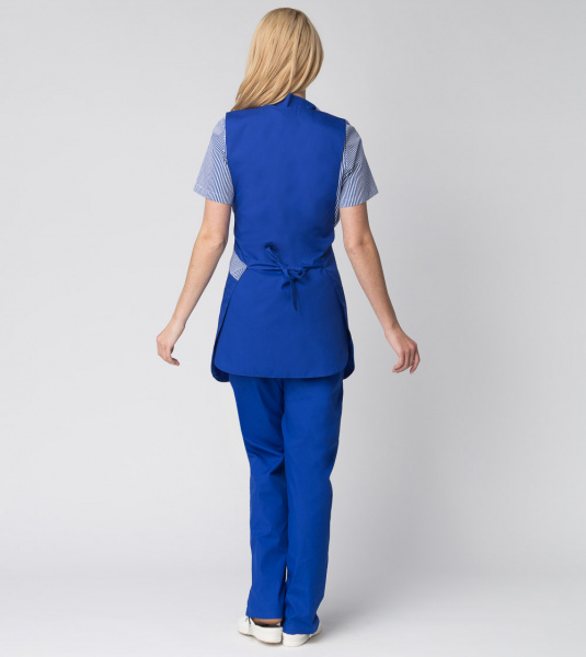 Костюм женский Натали (тк.Смесовая,120), васильковый/полоска