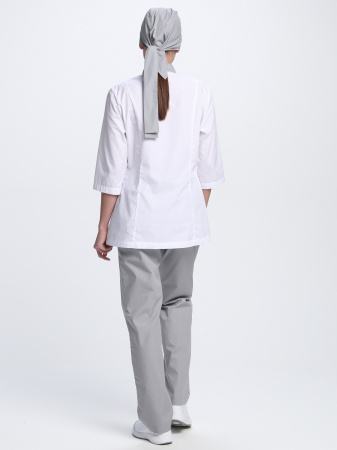 Костюм женский Катя (тк.Смесовая,120), серый/белый