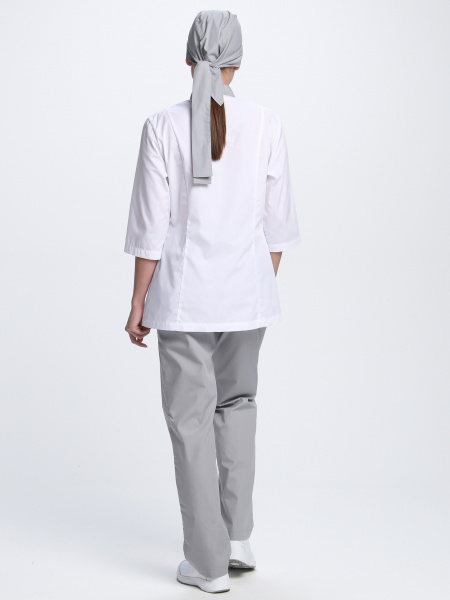 Костюм женский Катя (тк.Смесовая,120), серый/белый