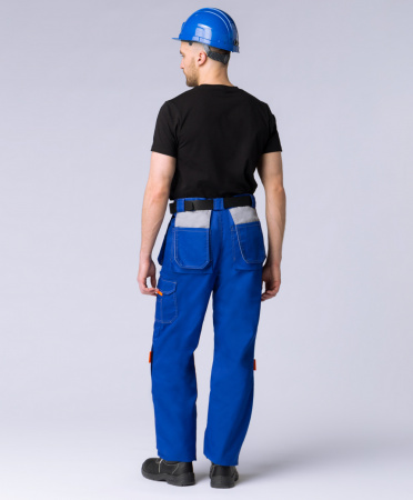 Костюм Драга-1 (тк.Балтекс,240) брюки, васильковый/св.серый/оранжевый