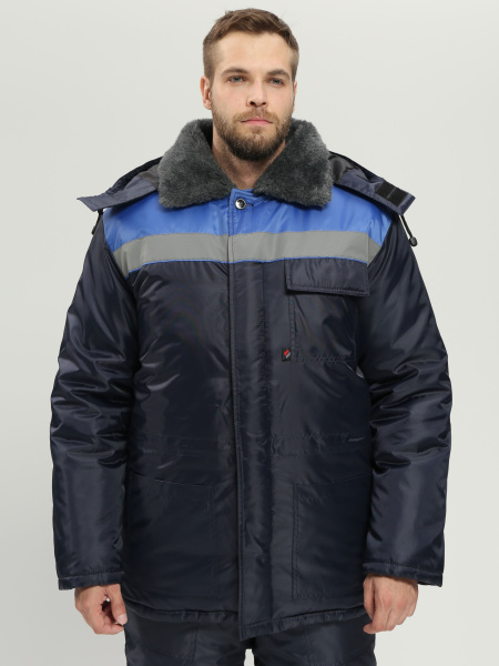 Костюм зимний на пуговицах Квайл-2 СОП (тк.Оксфорд,90) п/к, т.синий/васильковый