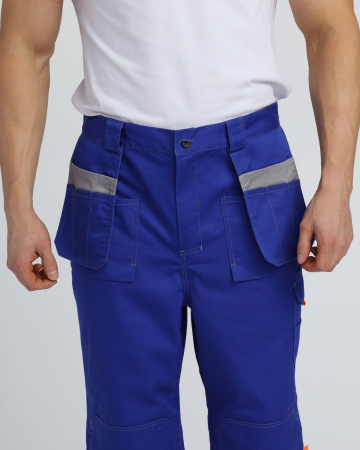 Костюм Драга-1 (тк.Смесовая МВО,240) брюки, васильковый/св.серый/оранжевый