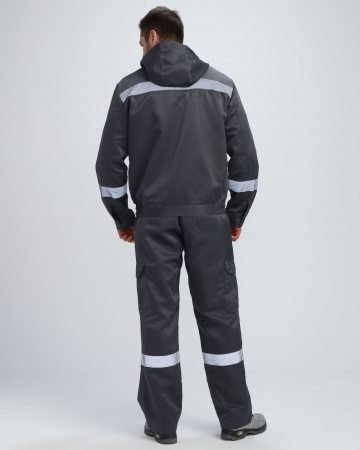 Костюм Нейч-2 СОП с капюшоном (тк.Смесовая,210) п/к, т.серый/св.серый