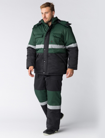 Костюм зимний Нордхард-2 СОП (тк.Смесовая,250) п/к, черный/зеленый