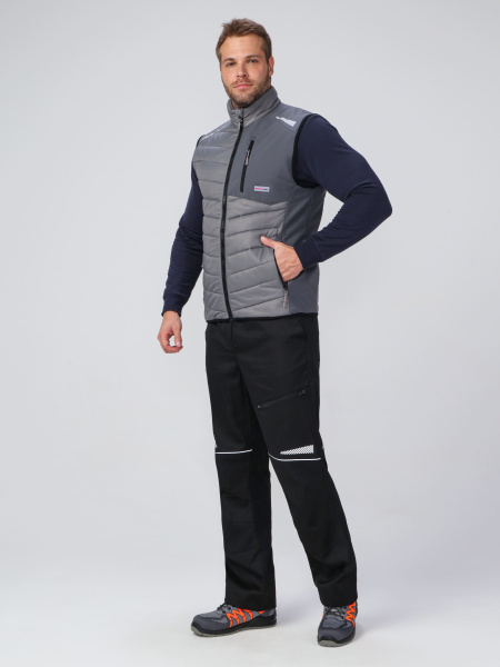 Жилет утепленный ProfLineLeader (тк.Нейлон/Софтшел), серый