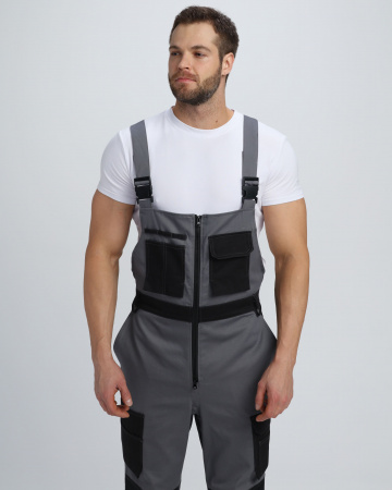 Полукомбинезон Айкор (тк.Смесовая МВО,270), т.серый/черный