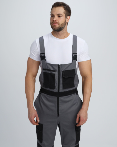 Полукомбинезон Айкор (тк.Смесовая,260), т.серый/черный