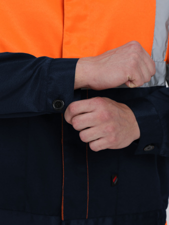 Костюм сигнальный Ярксион-2 СОП К. (тк.Смесовая,210) п/к, оранжевый/т.синий