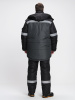 Костюм зимний Беркорт-2 СОП К. (тк.Таслан,135) п/к, черный/т.серый