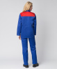 Костюм женский Кос_004 (тк.Смесовая,210) брюки, васильковый/красный
