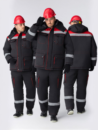 Костюм зимний Нейч-2 СОП (тк.Смесовая,210) п/к, черный/красный