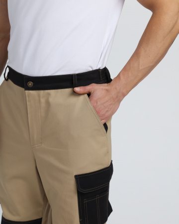 Брюки Айкор (тк.Смесовая,260), бежевый/черный