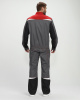 Костюм Строй-1 CH МВО (тк.Смесовая,280) брюки, т.серый/красный/черный