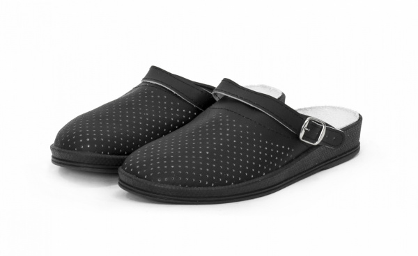 Сабо женские нат.кожа ПВХ (арт. 4-12-7), черный