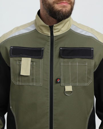 Костюм Вектрон-2 (тк.Смесовая МВО,240) п/к, хаки/черный/бежевый