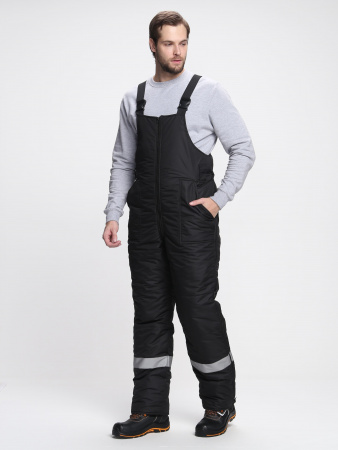 Костюм зимний Беркорт-2 СОП К. (тк.Таслан,135) п/к, черный/т.серый