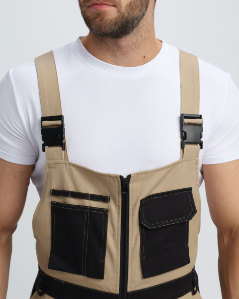 Полукомбинезон Айкор (тк.Смесовая,260), бежевый/черный