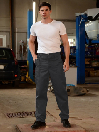 Костюм рабочий (тк.Смесовая,210) брюки, т.серый/оранжевый