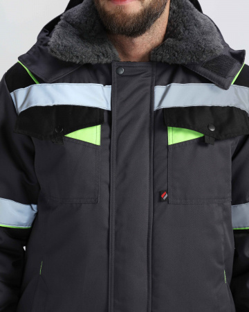 Костюм зимний Ховард (тк.OxLine) п/к, т.серый/черный/лимонный