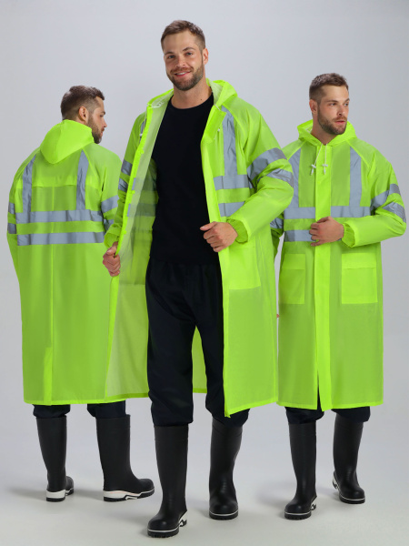Плащ влагозащитный сигнальный ProfLineSpecialist СОП (ПВХ,210), желтый