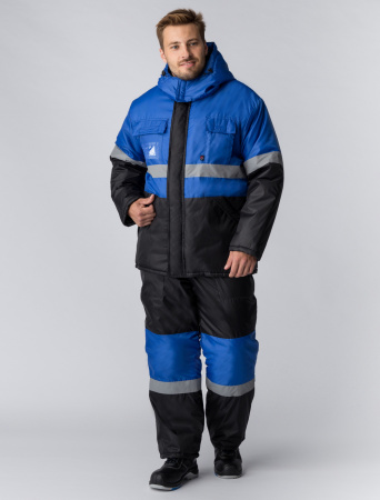 Костюм зимний Мегрес-2 СОП (тк.OxLine,90) п/к, васильковый/черный