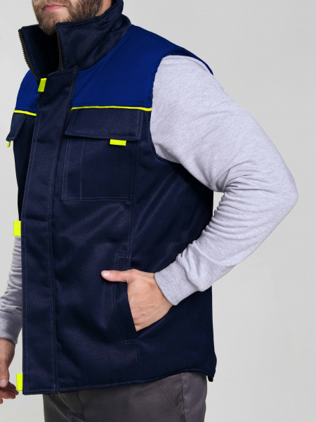 Жилет утепленный Флофт (тк.Смесовая,210), т.синий/васильковый