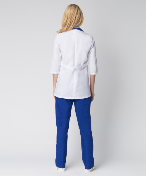 Костюм женский Лиза (тк.Смесовая,120), белый/васильковый