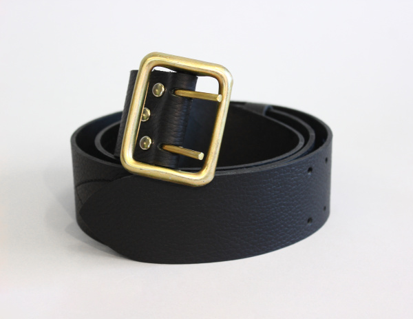 Ремень с анодированной пряжкой непрошивной (офицерский), черный