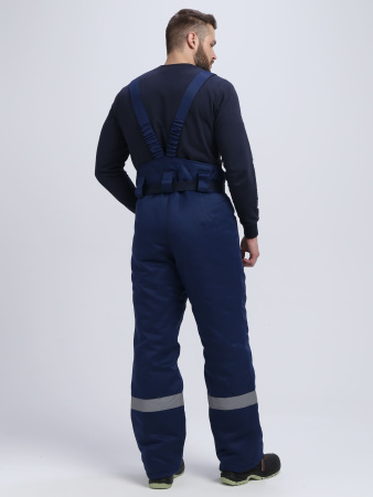 Костюм зимний на пуговицах Квайл-1 СОП (тк.Смесовая,210) брюки, т.синий/лимонный