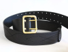 Ремень с анодированной пряжкой непрошивной (офицерский), черный