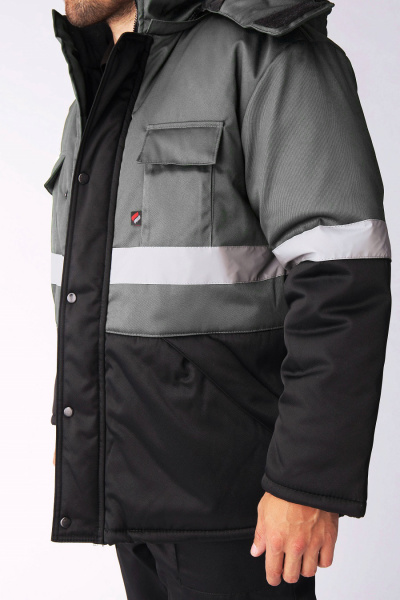 Костюм зимний Нордхард-2 СОП (тк.Смесовая,250) п/к, черный/серый