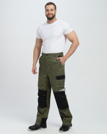 Костюм Вектрон-1 (тк.Смесовая МВО,240) брюки, хаки/черный/бежевый