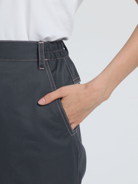 Брюки женские ProfLineSpecialist (тк.Смесовая,240), серый/розовый