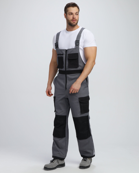 Полукомбинезон Айкор (тк.Смесовая,260), т.серый/черный