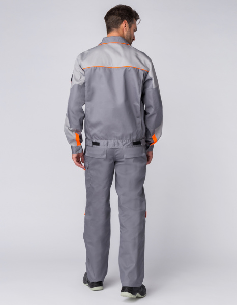 Костюм Драга-1 (тк.Смесовая МВО,240) брюки, серый/св.серый/оранжевый