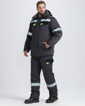 Костюм зимний Ховард (тк.OxLine) п/к, т.серый/черный/лимонный