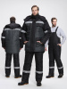 Костюм зимний Беркорт-2 СОП К. (тк.Таслан,135) п/к, черный/т.серый